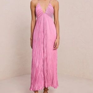 A.L.C. Angelina Satin Pleated Dress in chateau rose pink, size 4, worn once